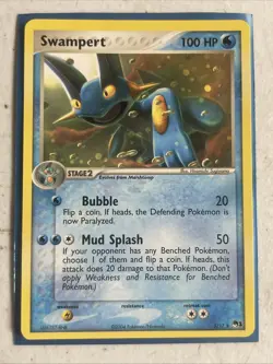 Pokemon TCG 2004 Swampert 5/17 POP Promo 1 Rare Non Holo Moderately Played MP - Image 1