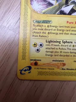 Pokemon Raikou 28/144 Non-Holo Rare Skyridge E-Series MP - Image 4