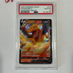 2020 Pokemon SWSH Charizard V #019 Full Art Darkness Ablaze PSA 10 GEM MINT - Image 2