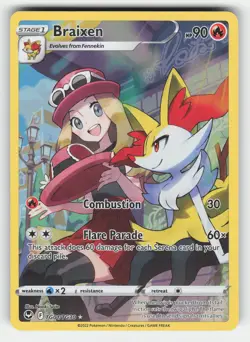 Pokemon Braixen TG01/TG30 SWSH12: Silver Tempest Trainer Gallery Ultra Rare NM - Image 1