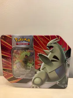 Pokemon Tyranitar V Strikers Tin Factory sealed 5 packs 820650809552 - Image 1