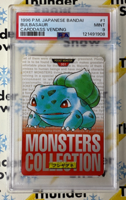 ⚡❄ 1996 Pokemon Japanese Bandai Carddass Vending #1 Bulbasaur PSA 9 - Image 1