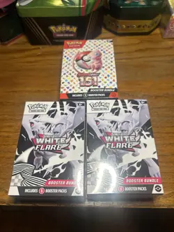 Sealed Pokemon Booster Box Lot - Scarlet & Violet 151 & White Flare (x2) - Image 1