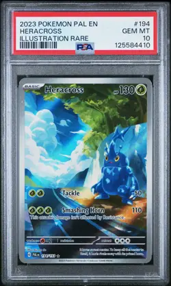 2023 POKEMON PAL EN-PALDEA EVOLVED ILLUSTRATION RARE #194 HERACROSS PSA 10 - Image 1