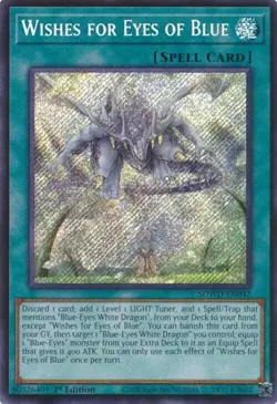 YuGiOh Blue-Eyes White Destiny: Blue-Eyes Wishes for Eyes of Blue Secret Rare - Image 1