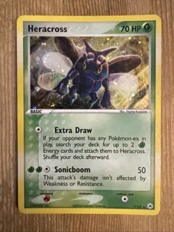 Heracross 7/101 2004 EX Hidden Legends Pokemon Card Holo Rare - HP/Swirl - Image 1