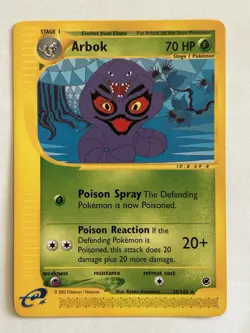 Pokemon Arbok Non-Holo Rare Card 35/165 2002 Expedition Base Set - Image 1