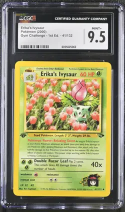 CGC 9.5 MINT+ Erika's Ivysaur Gym Challenge 1st Edition 41/132 Pokemon Card - Image 1
