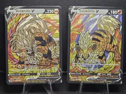 Arcanine & Growlithe CUSTOM Made Stained Glass Holo Van Gogh Shiny Cards - Image 1