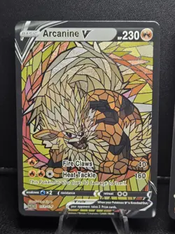Arcanine & Growlithe CUSTOM Made Stained Glass Holo Van Gogh Shiny Cards - Image 2