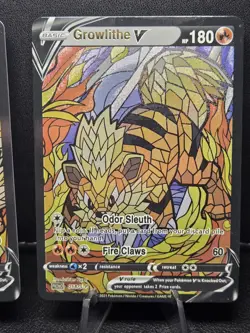 Arcanine & Growlithe CUSTOM Made Stained Glass Holo Van Gogh Shiny Cards - Image 3