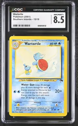 CGC 8.5 Wartortle 2001 Southern Islands 15/18 Pokemon Card - Image 1