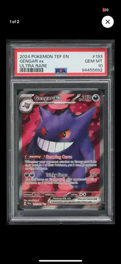 Pokemon TCG Gengar EX Temporal Forces Ultra Rare Card 193/162 PSA 10 GEM Mint - Image 1