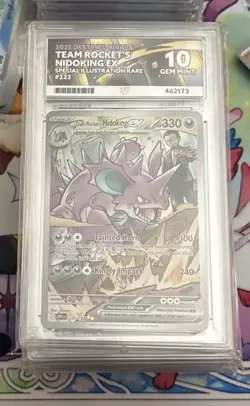 Destined Rivals Team Rocket's Nidoking Ex SIR 233/182 ACE 10 PERFECT Gem Pokemon - Image 1