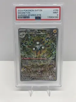 PSA 9 Magneton #159 Pokemon Surging Sparks ETB Promo Shinji Kanda Illustration - Image 1