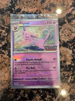 Sealed Promo Espeon Obsidian Flames Stamped 086/197 Reverse Holo Pokemon - Image 1