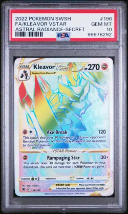 2022 POKEMON SWORD & SHIELD ASTRAL RADIANCE SECRET FULL ART/KLEAVOR VSTAR PSA 10 - Image 1