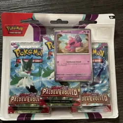 Pokemon Scarlet & Violet Paldea Evolved SV2 3-Pack Bliste(Tinkatink) SAMEDAYSHIP - Image 1