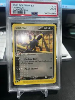 2003 POKEMON EX SANDSTORM #24 UMBREON PSA 2 - Image 1