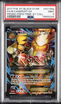 2017 POKEMON XY BLACK STAR PROMO #XY198A FULL ART/M CAMERUPT EX PSA 9 - Image 1