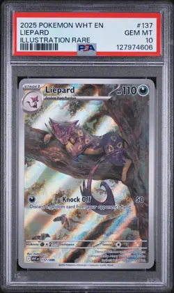 2025 Pokemon WHT Liepard 137/086 Illustration Rare PSA 10 Gem Mint - Image 1