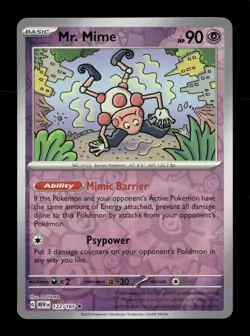 Mr. Mime Reverse Holo Rare SV: Scarlet & Violet 151 122/165 NM Pokemon NM - Image 1