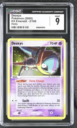 CGC 9 MINT Deoxys 2005 EX Emerald 2/106 Holo Pokemon Card - Image 1