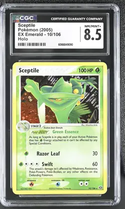 CGC 8.5 Sceptile 2005 EX Emerald 10/106 Holo Pokemon Card - Image 1