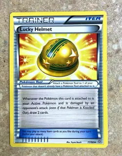 Lucky Helmet 77/98 Pokemon XY Ancient Origins Uncommon Card LP - Image 1