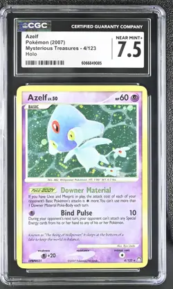 CGC 7.5 Azelf 2007 Mysterious Treasures 4/123 Holo Pokemon Card - Image 1