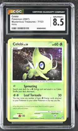 CGC 8.5 Celebi 2007 Mysterious Treasures 7/123 Holo Pokemon Card - Image 1