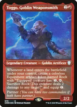 Toggo, Goblin Weaponsmith - Foil Etched Commander Legends LP MTG - Image 1