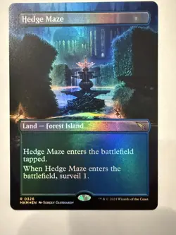 MTG: Hedge Maze Borderless FOIL Murders of Karlov Manor 326 -NM - Image 1