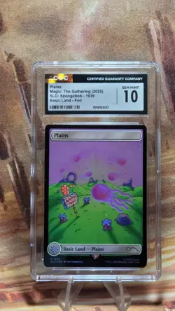 MTG Plains #1939 Rainbow Foil Secret Lair Drop SpongeBob Under The Sea CGC 10 - Image 1