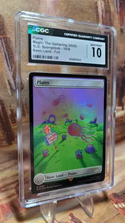 MTG Plains #1939 Rainbow Foil Secret Lair Drop SpongeBob Under The Sea CGC 10 - Image 3