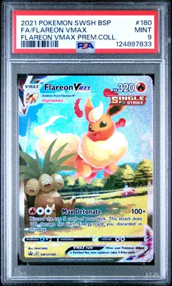 Fa/Flareon Vmax Flareon Vmax Prem.Coll. Pokemon Swsh Black Star Promo 180 NM PSA - Image 1