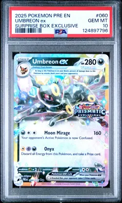 Umbreon Ex Surprise Box Exclusive Pokemon Pre En-Prismatic Evolutions 060 NM PSA - Image 1