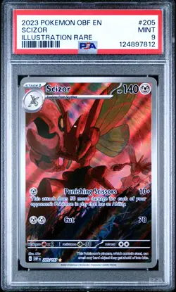 Scizor Illustration Rare Pokemon Obf En-Obsidian Flames 205 NM PSA 9 - Image 1