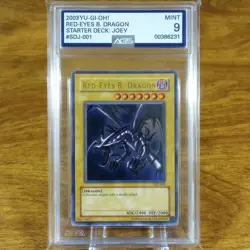 Yugioh Starter Deck Joey Red-Eyes Black Dragon SDJ-001 AGS Mint 9 Holo Rare 2003 - Image 1