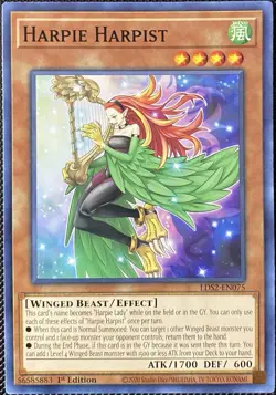 Harpie Harpist LDS2-EN075 Legendary Duelists: Season 2 1st Edition Yugioh Card - Image 1
