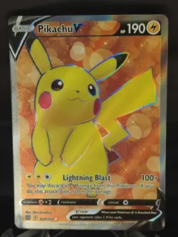 Pokemon Pikachu v TCG Full Art Card Sword & Shield: Brilliant Stars 157/172 NM - Image 1