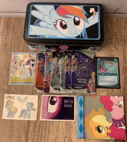 My Little Pony CCG 6 Booster Pack Lot Collectors Tin Foil Card Sticker Funtats - Image 1