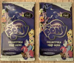 My Little Pony CCG 6 Booster Pack Lot Collectors Tin Foil Card Sticker Funtats - Image 2