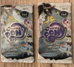 My Little Pony CCG 6 Booster Pack Lot Collectors Tin Foil Card Sticker Funtats - Image 4