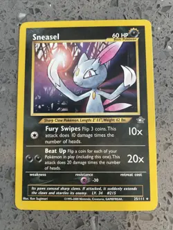SNEASEL POKEMON CARD 25/111 NEO GENESIS NON HOLO RARE NM - Image 1
