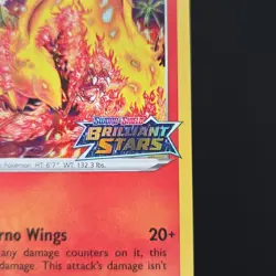 Pokemon TCG Card Moltres SWSH185 Brilliant Stars Pre-Release Promo - NM - Image 3