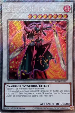 RA04-EN161 CRIMSON BLADER PLATINUM SECRET RARE 1ST EDITION YuGiOh CARD - Image 1