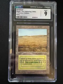 1993 Magic The Gathering Collector's Edition Savannnah -CGC 9 - Dual Land - Image 1