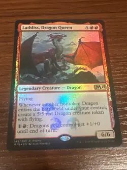 MtG - Lathliss, Dragon Queen - Core Set 2019 - Promo Foil 149 - Image 2