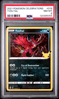 2021 POKEMON CELEBRATIONS #019 YVELTAL PSA 8 - Image 1